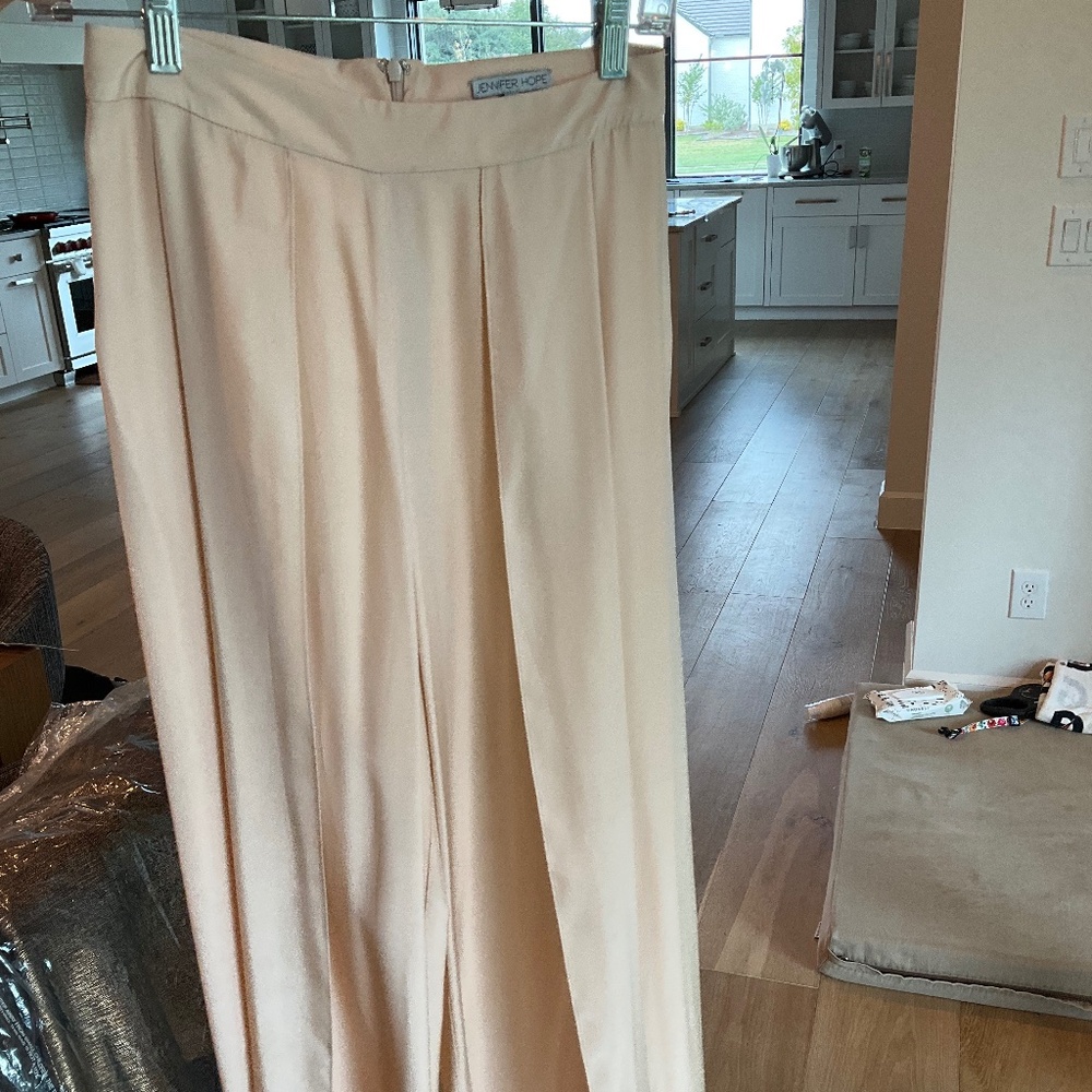 Jennifer Hope Palazzo Satin Open Flowy Pants - size 5